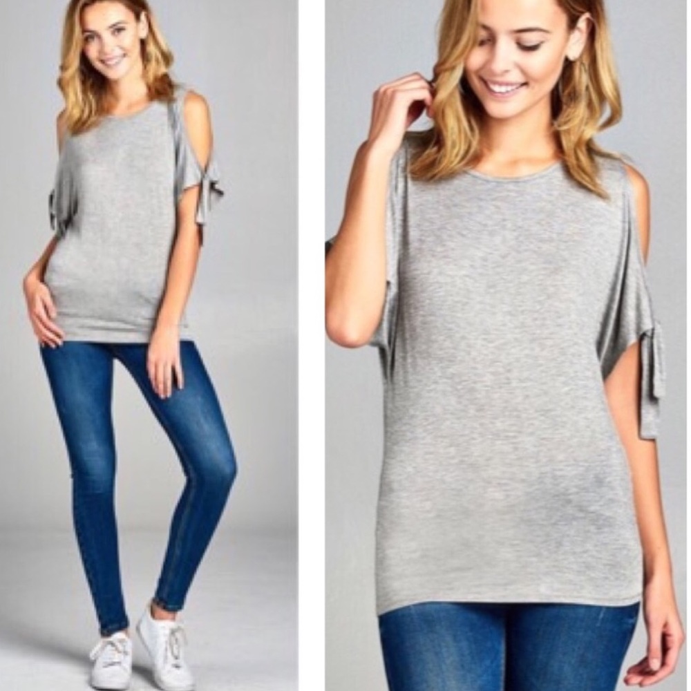 Heather Grey Cold Shoulder